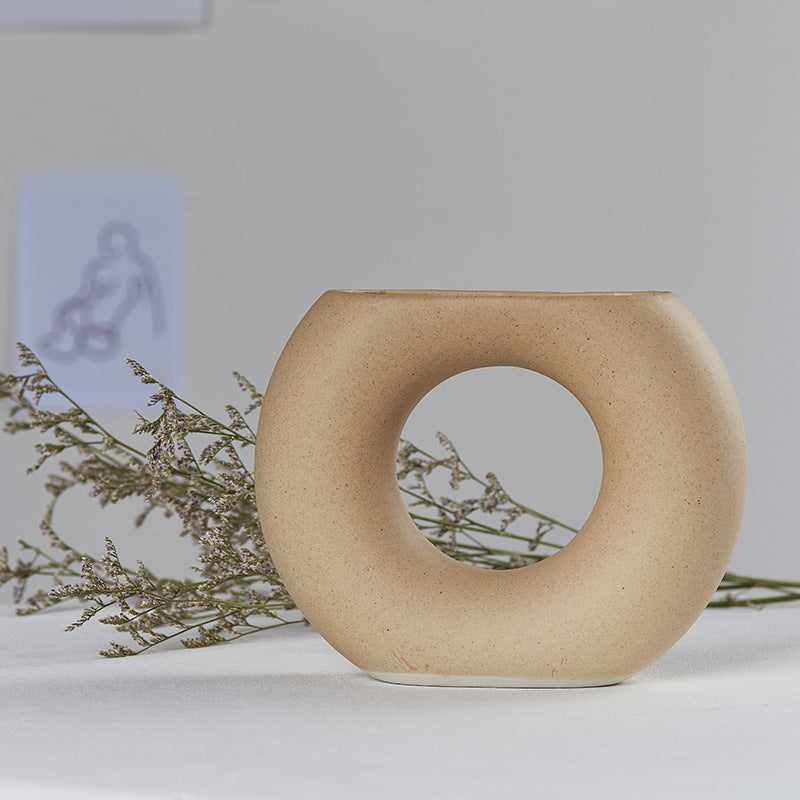Jarrón Decorativo de Cerámica Blanca Cutelife para el Hogar