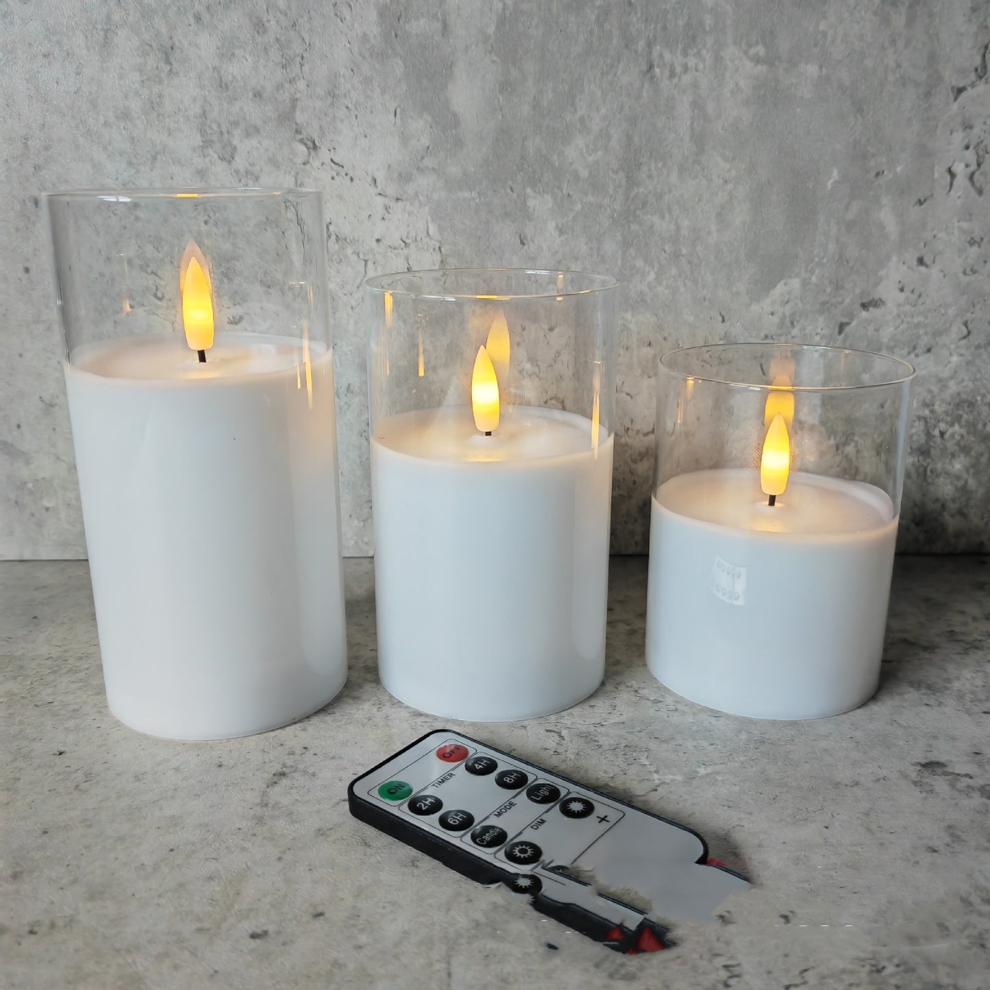 Luz Ambiental con Velas Electrónicas de Cristal Modernas