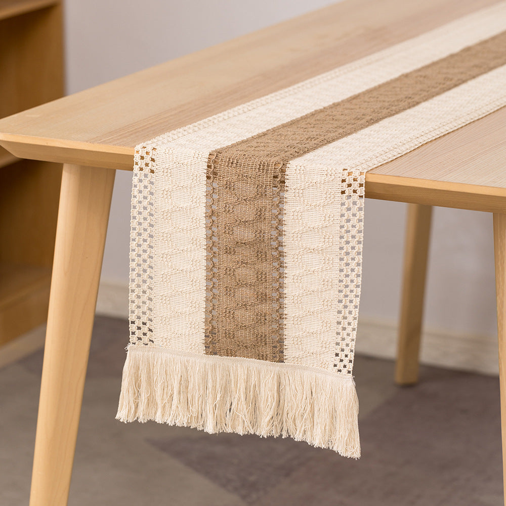 Caminero de Mesa Boho con Flecos para Decoración Elegante