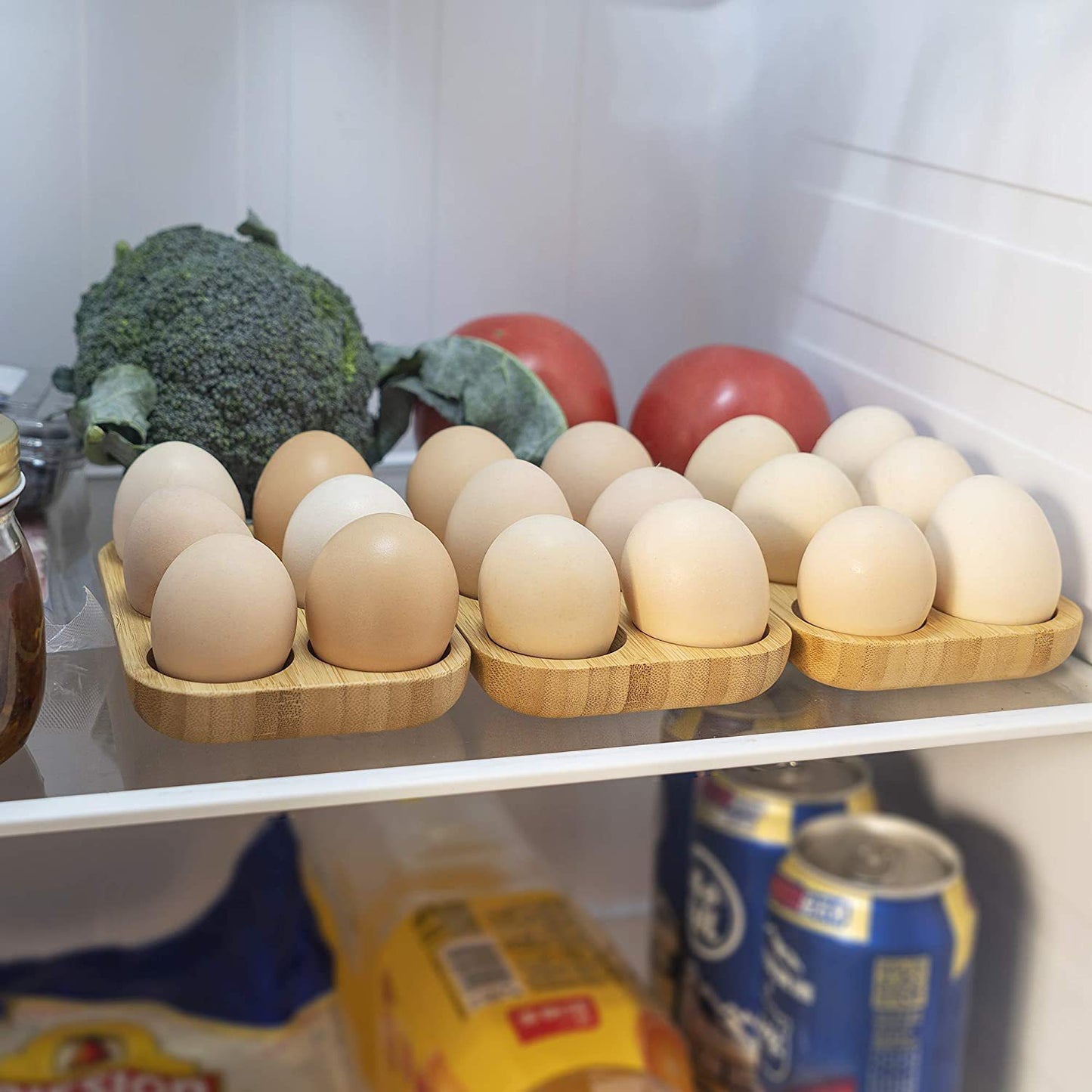 Organizador de Huevos de Madera: Práctico y Elegante