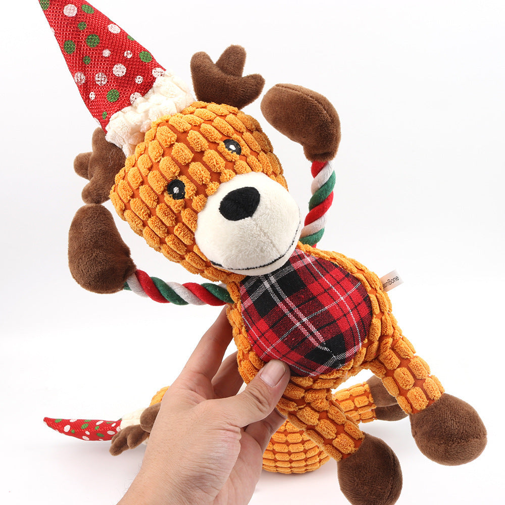 Juguete Navideño de Reno con Sonido para Mascotas