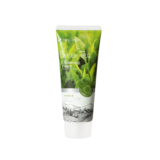3W Clinic – Espuma Facial Limpiadora con Té Verde (100 ml)