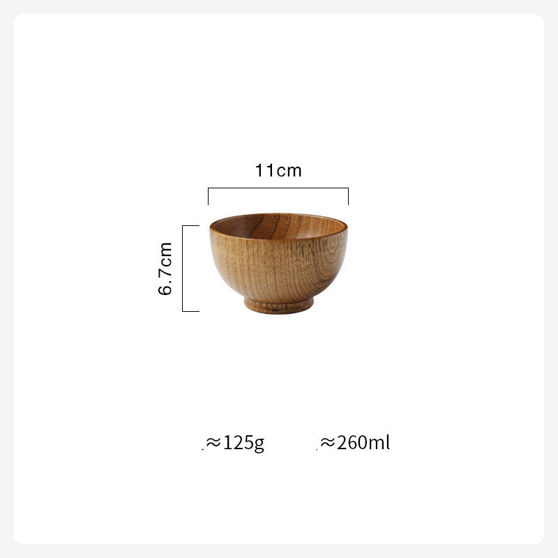 Bowl de Madera Estilo Japonés para Comidas Confortables