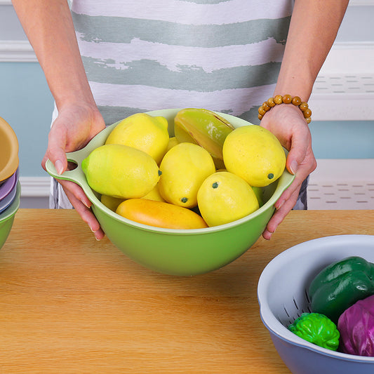 Cesta Doble para Frutas y Verduras: Lava y Escurre Fácil
