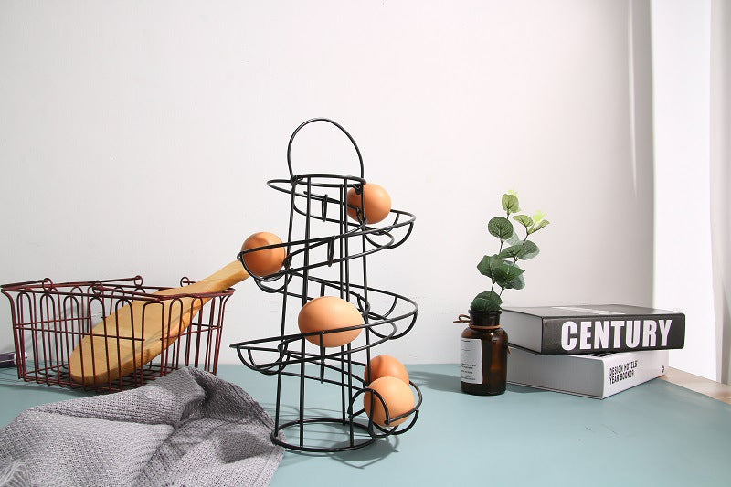 Canasta Espiral para Huevos: Práctica y Decorativa