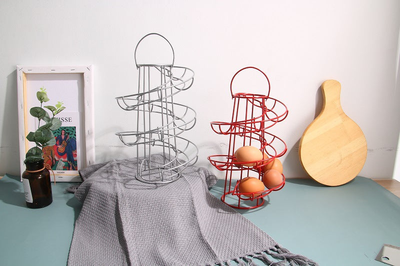 Canasta Espiral para Huevos: Práctica y Decorativa
