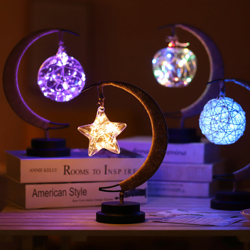 Lámpara LED Luna y Estrella: Decoración Mágica Hogar