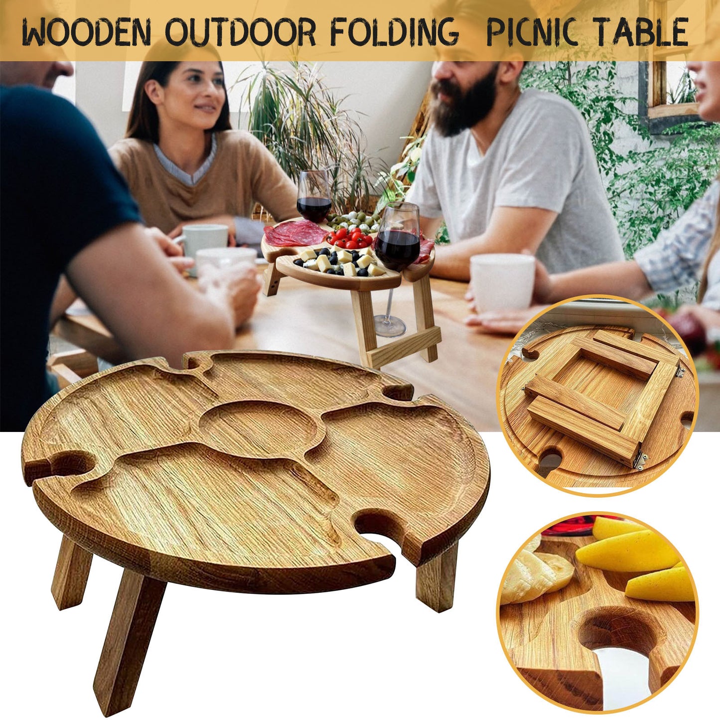 Mesa Plegable de Picnic: Disfruta Vino al Aire Libre