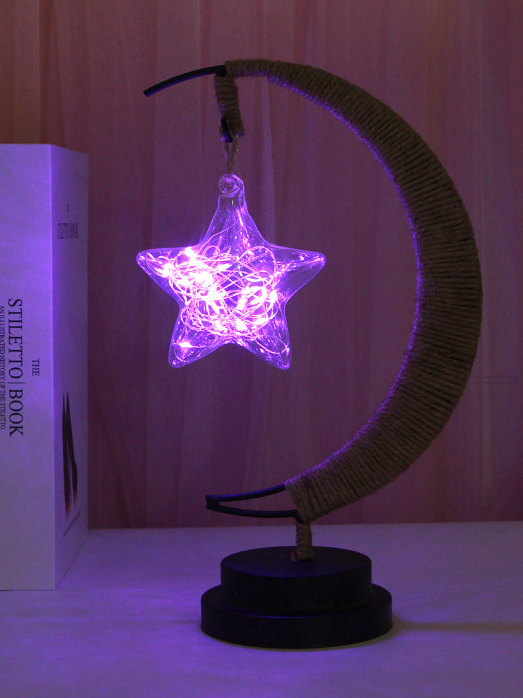 Lámpara LED Luna y Estrella: Decoración Mágica Hogar