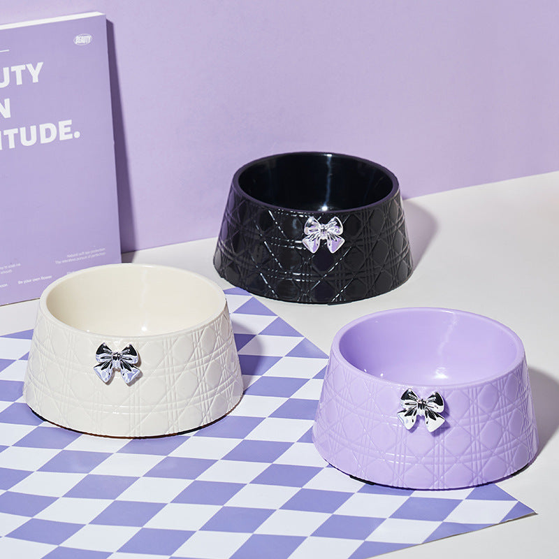 Comedero Elegante con Lazo para Perros y Gatos