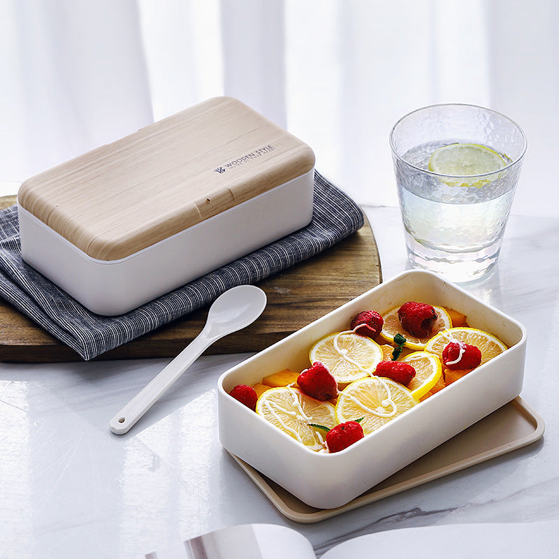 Caja de Almuerzo Doble: Práctica y Compacta para Oficina