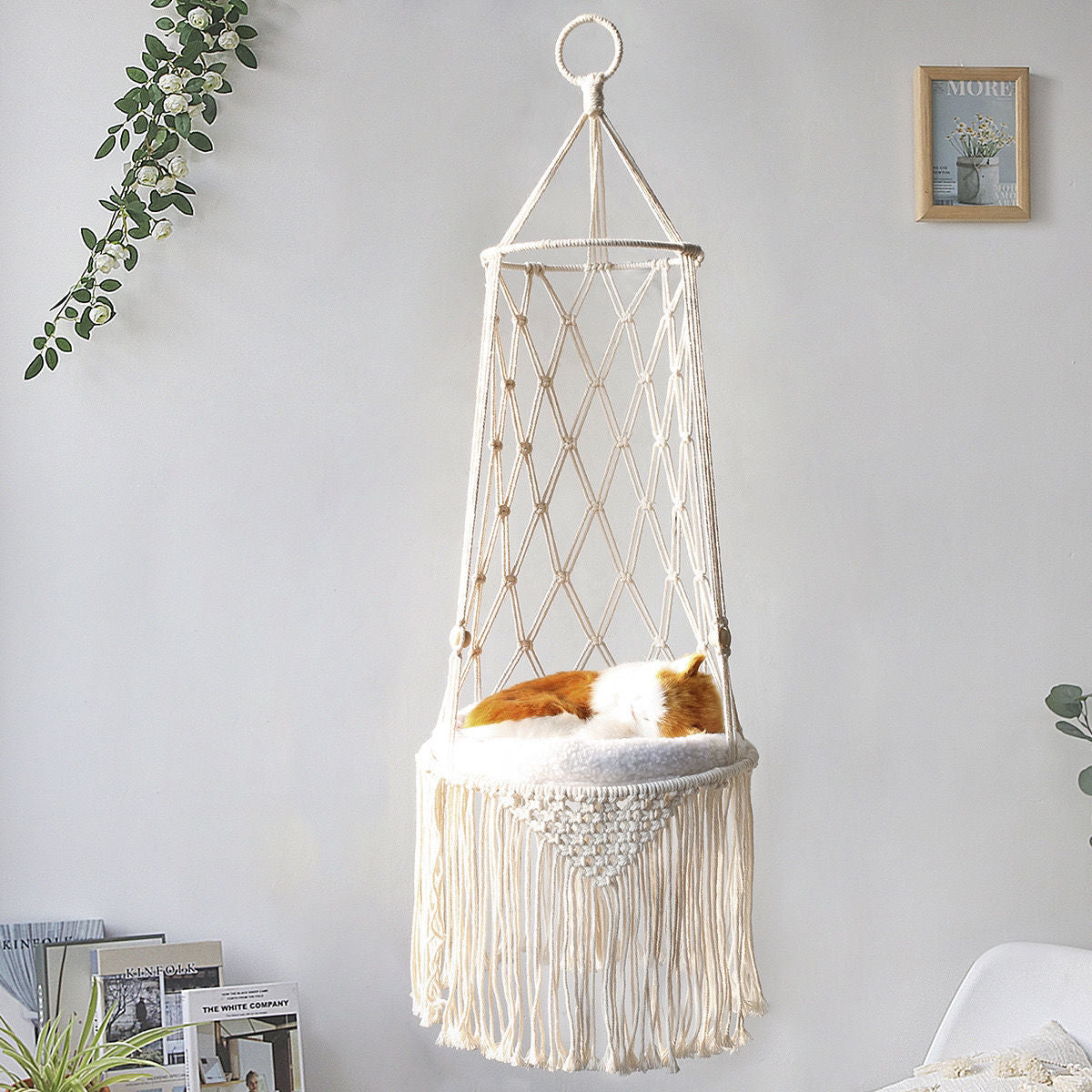 Hamaca de Macramé para Gatos: Descanso con Estilo
