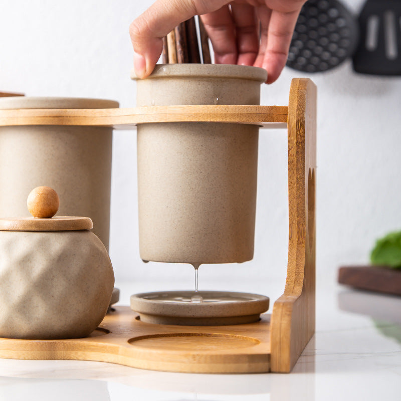 Organizador de Cocina: Doble Nivel para Cubiertos y Condimentos