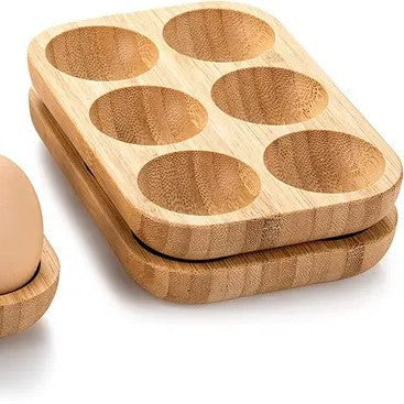 Organizador de Huevos de Madera: Práctico y Elegante