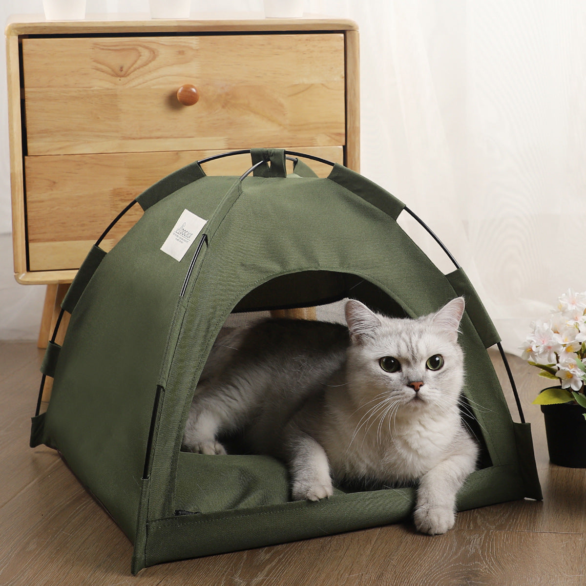 Tienda-Cama Fresca para Mascotas, Descanso Cómodo en Casa