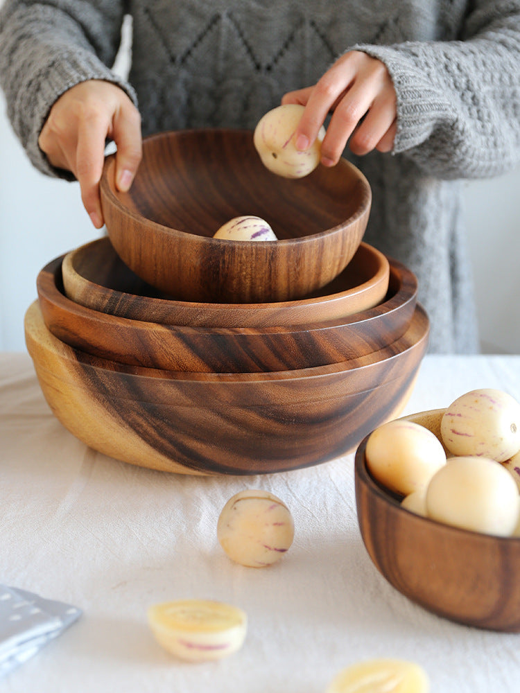 Bowl de Madera Natural: Estilo Cálido para tu Mesa