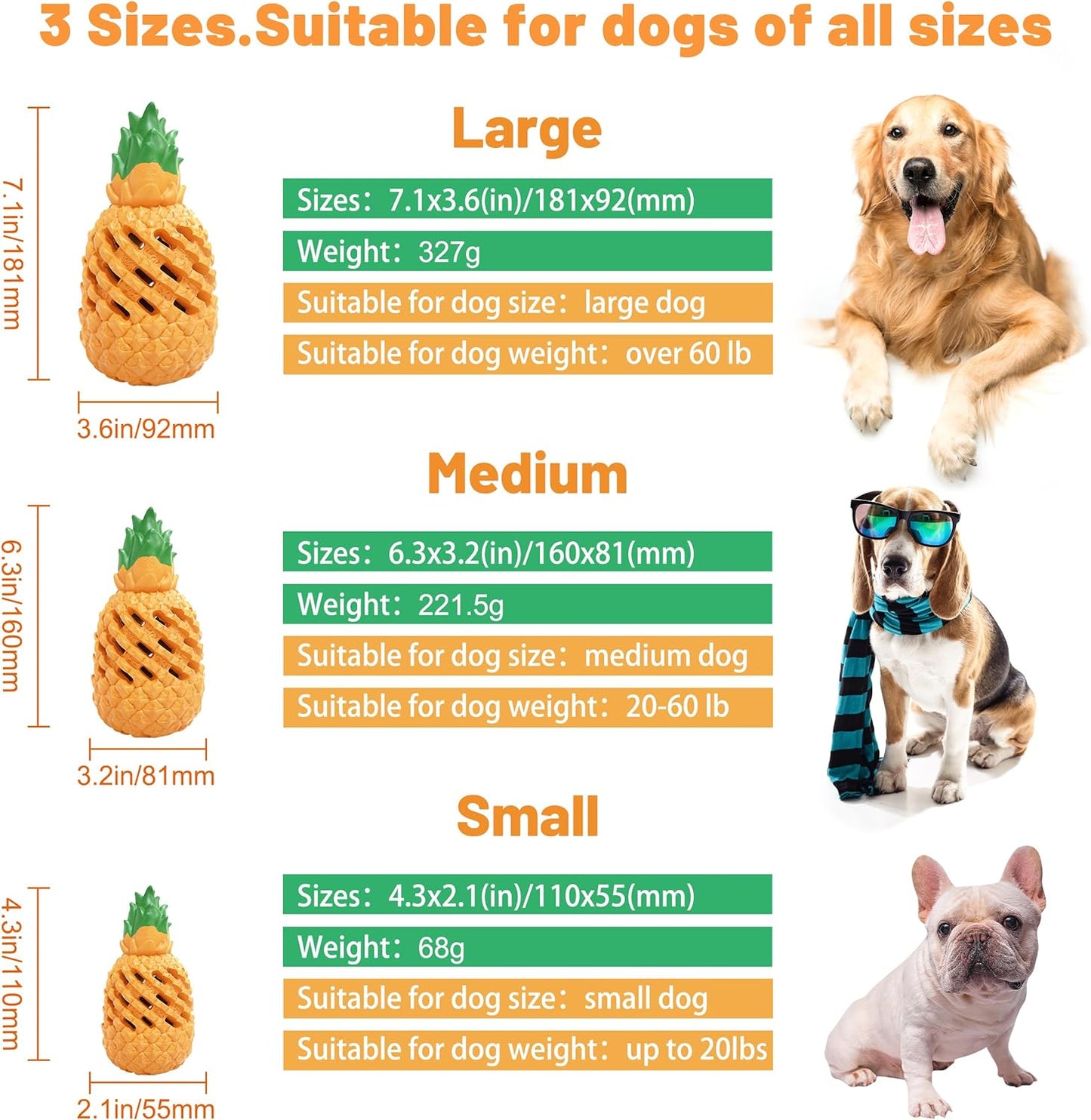 Juguete Piña Resistente para Perros con Mordida Fuerte