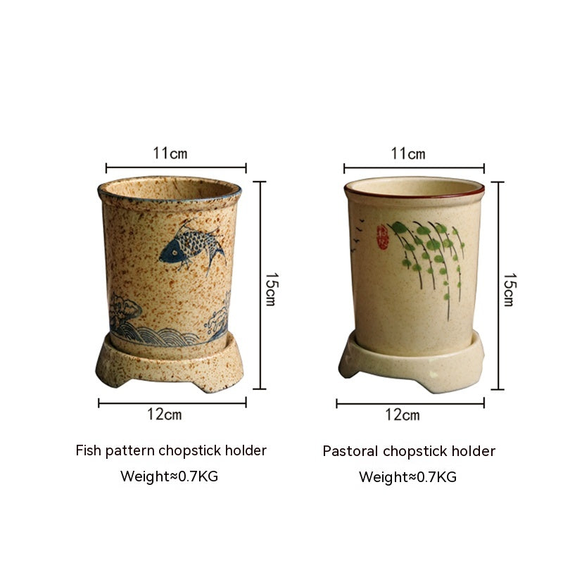 Soporte Cerámico Japonés para Palillos y Cubiertos: Orden Diario en Cocina
