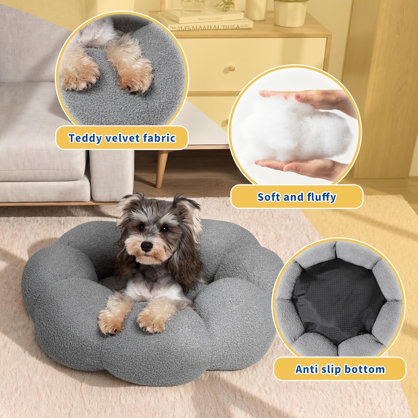 Cama Suave Antiestrés para Gatos y Perros Pequeños