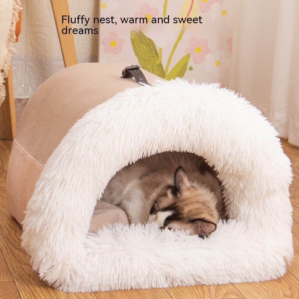 Cama Portátil y Cálida para Perros y Gatos