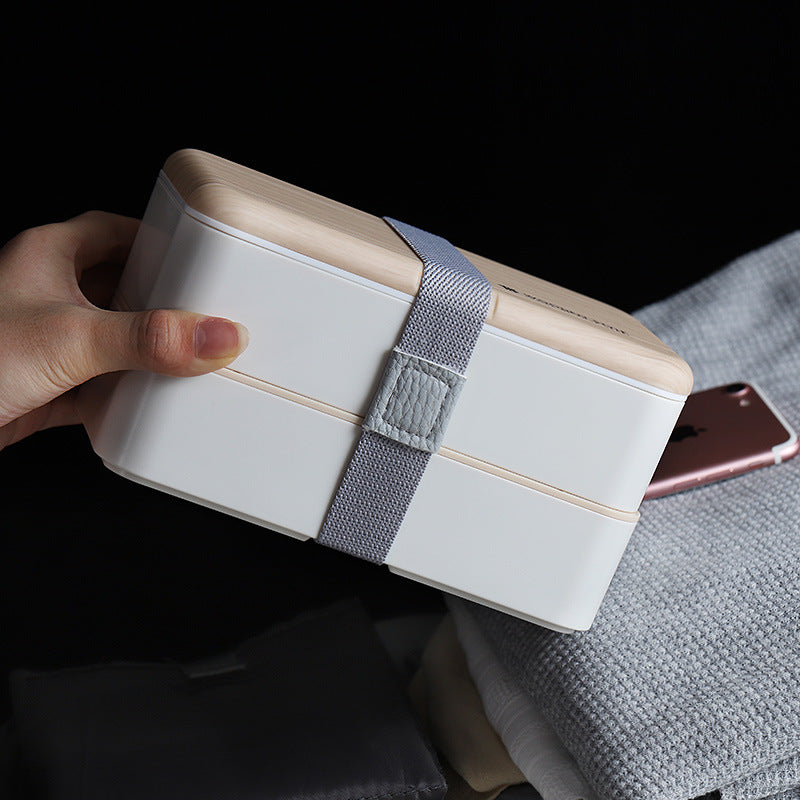 Caja de Almuerzo Doble: Práctica y Compacta para Oficina