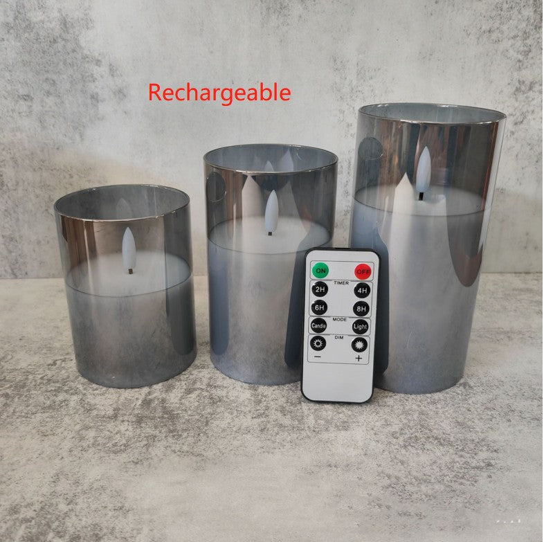 Luz Ambiental con Velas Electrónicas de Cristal Modernas