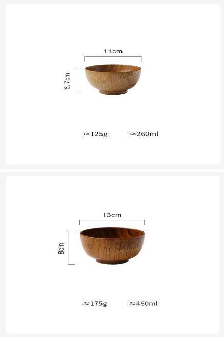 Bowl de Madera Estilo Japonés para Comidas Confortables