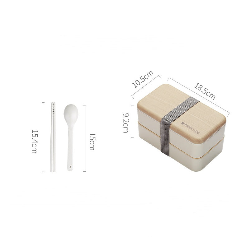 Caja de Almuerzo Doble: Práctica y Compacta para Oficina