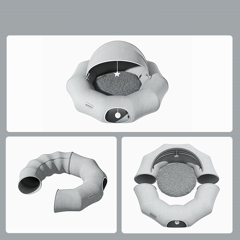 Túnel Plegable Donut para Gatos Curiosos