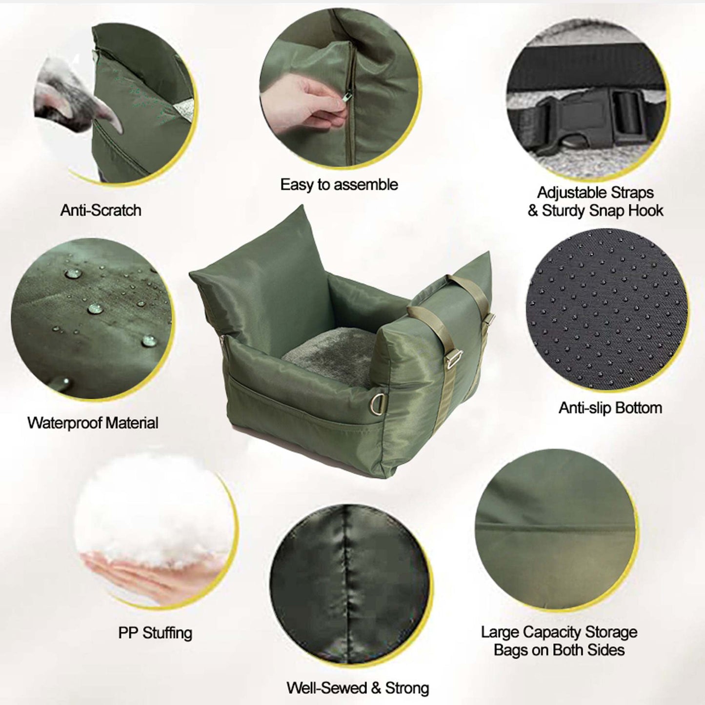 Cama de Auto Impermeable para Mascotas, Viajes Sin Estrés