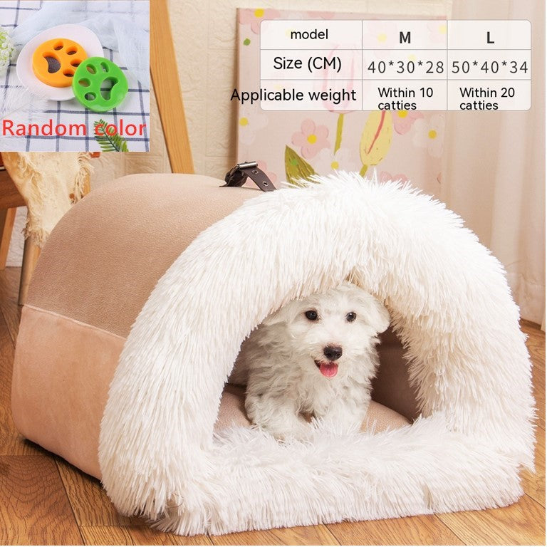 Cama Portátil y Cálida para Perros y Gatos