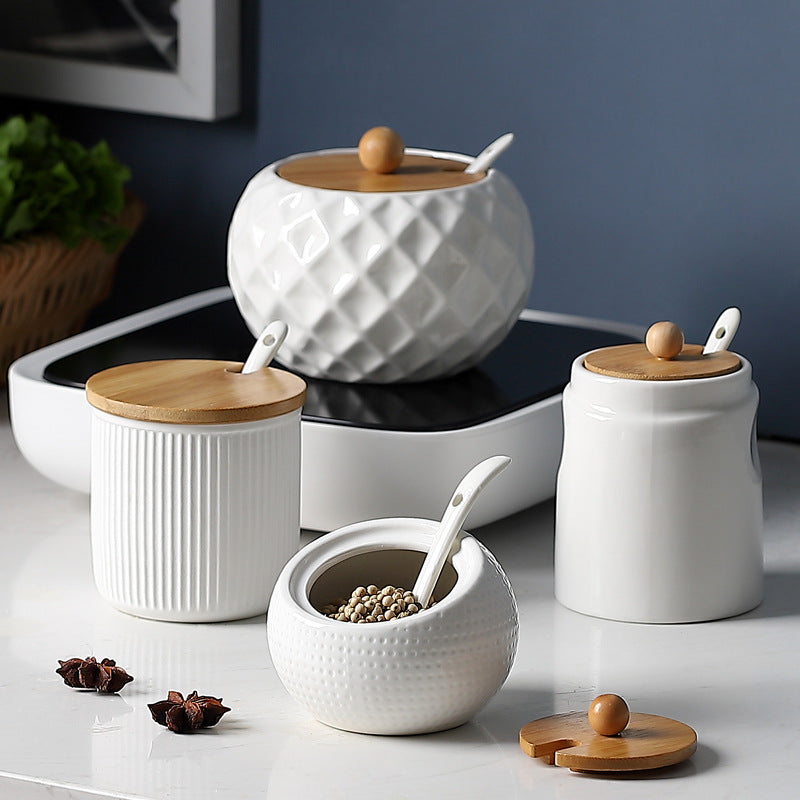 Recipiente Cerámico para Condimentos: Cocina Bonita y Organizada