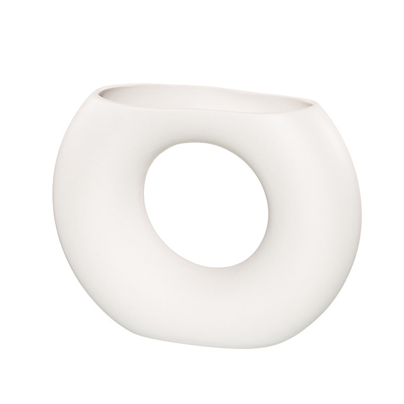 Jarrón Decorativo de Cerámica Blanca Cutelife para el Hogar