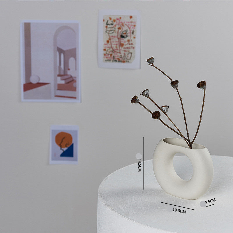 Jarrón Decorativo de Cerámica Blanca Cutelife para el Hogar