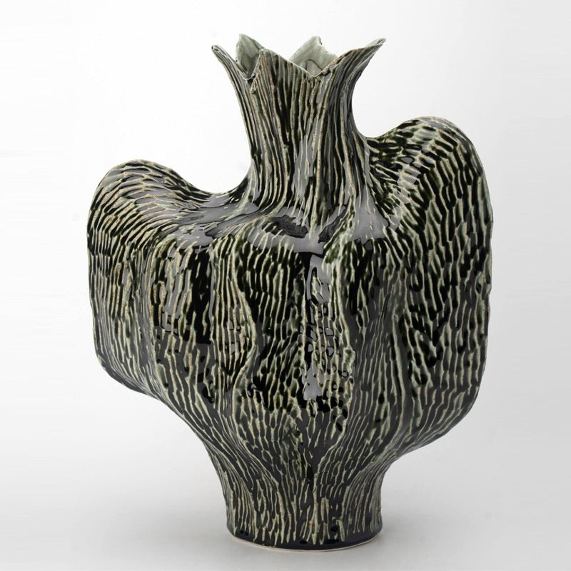 Jarrón Decorativo Retro de Cerámica: Estilo Atemporal