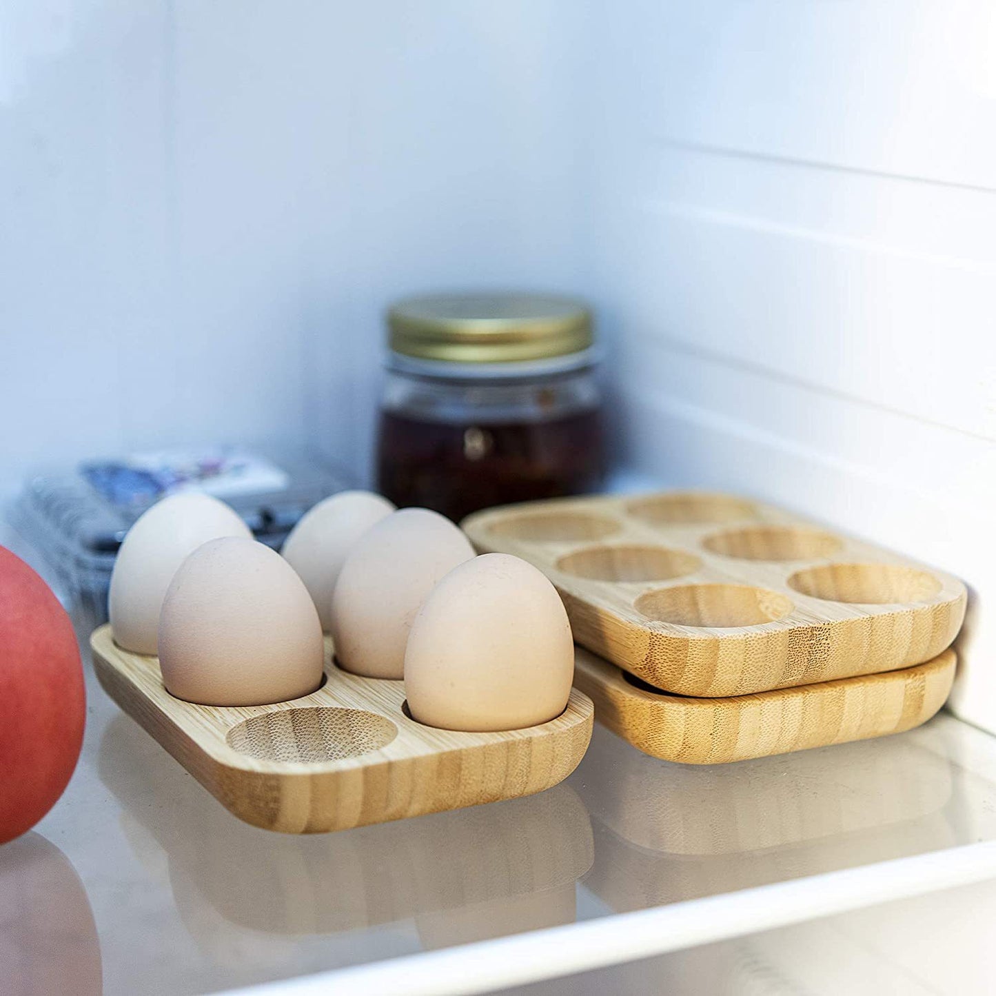 Organizador de Huevos de Madera: Práctico y Elegante