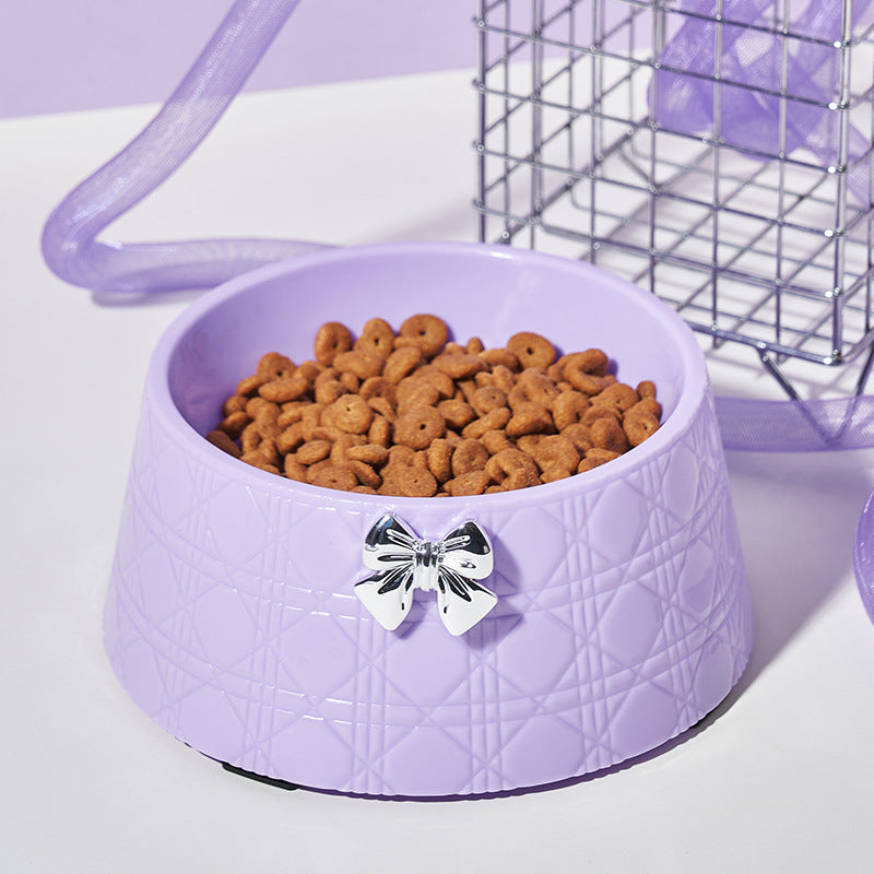 Comedero Elegante con Lazo para Perros y Gatos