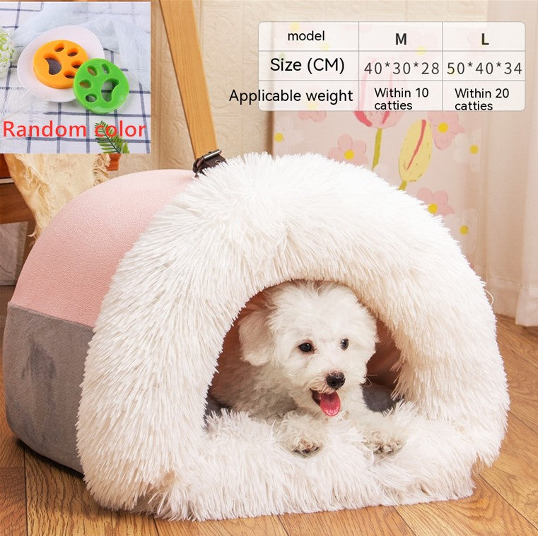 Cama Portátil y Cálida para Perros y Gatos