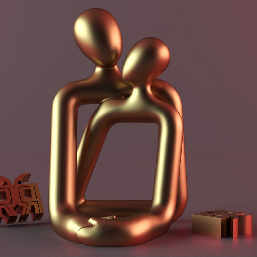 Figura Pareja Enamorada: Decoración Moderna y Cálida para Hogar