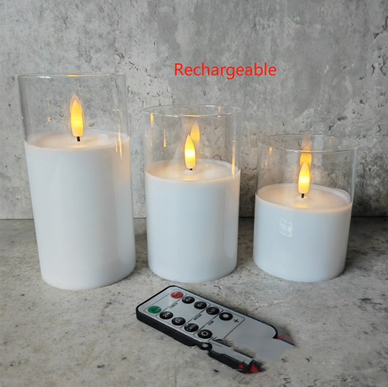 Luz Ambiental con Velas Electrónicas de Cristal Modernas