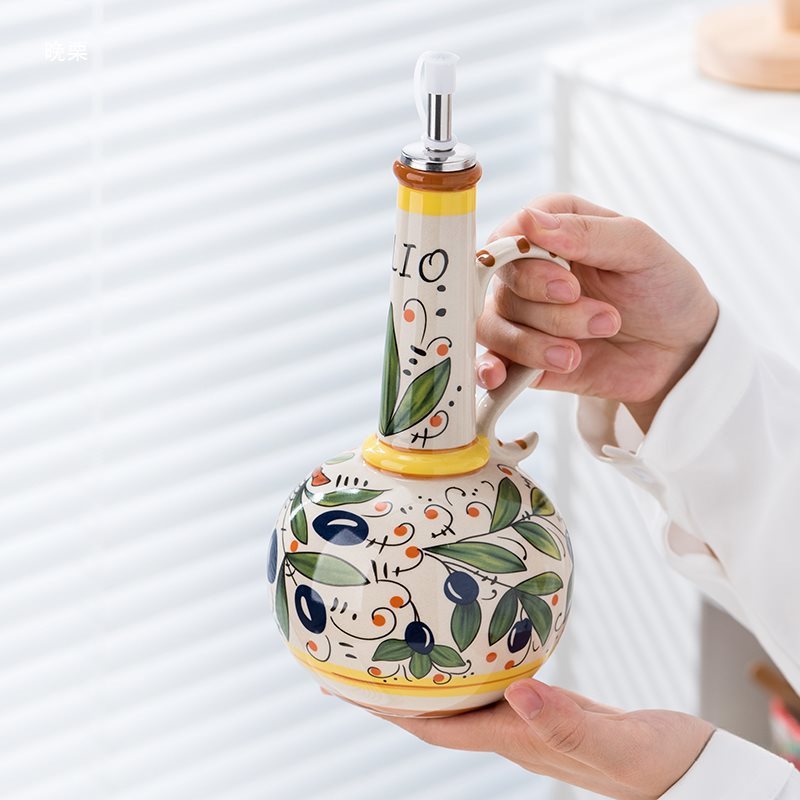 Botella de Porcelana para Aceite y Vinagre: Cocina con Estilo