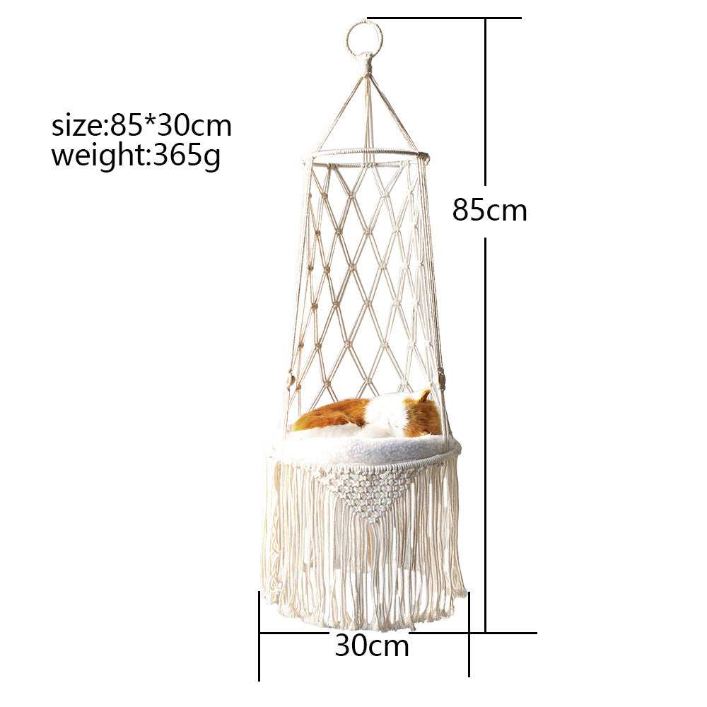 Hamaca de Macramé para Gatos: Descanso con Estilo