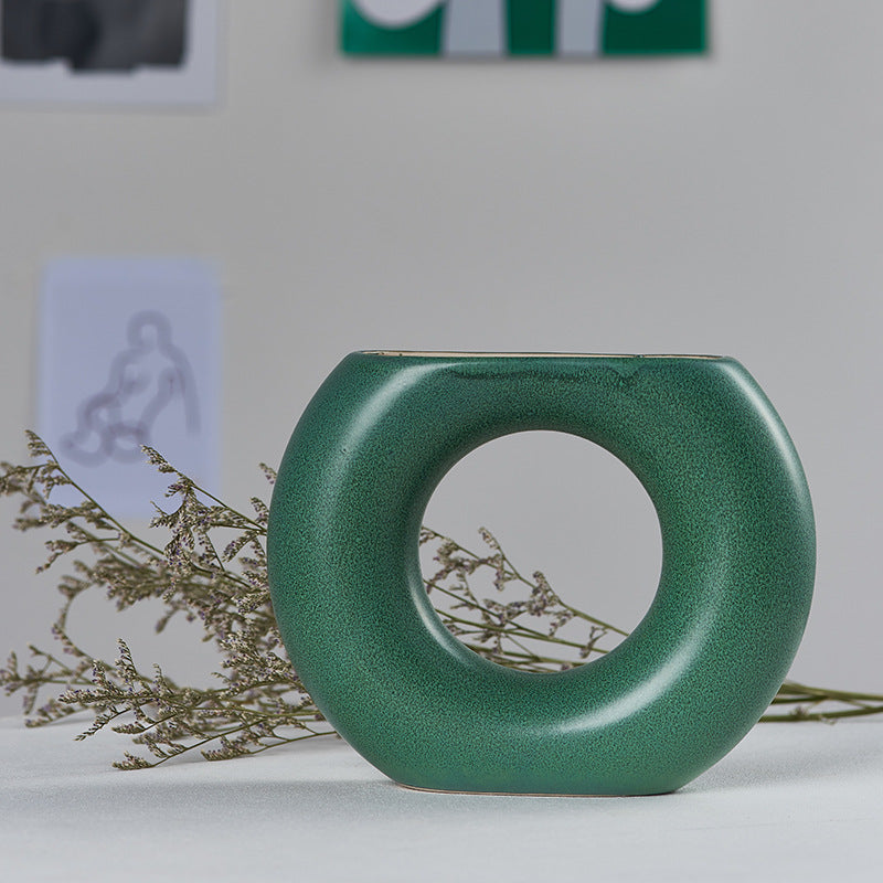 Jarrón Decorativo de Cerámica Blanca Cutelife para el Hogar