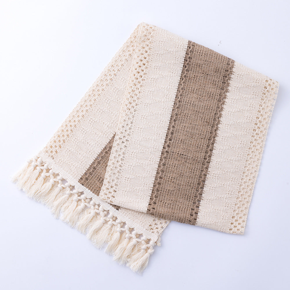 Caminero de Mesa Boho con Flecos para Decoración Elegante