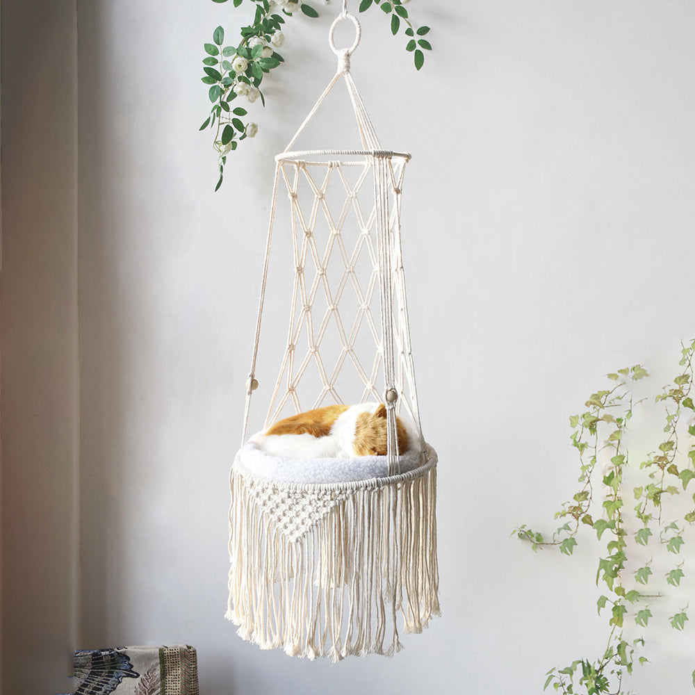 Hamaca de Macramé para Gatos: Descanso con Estilo